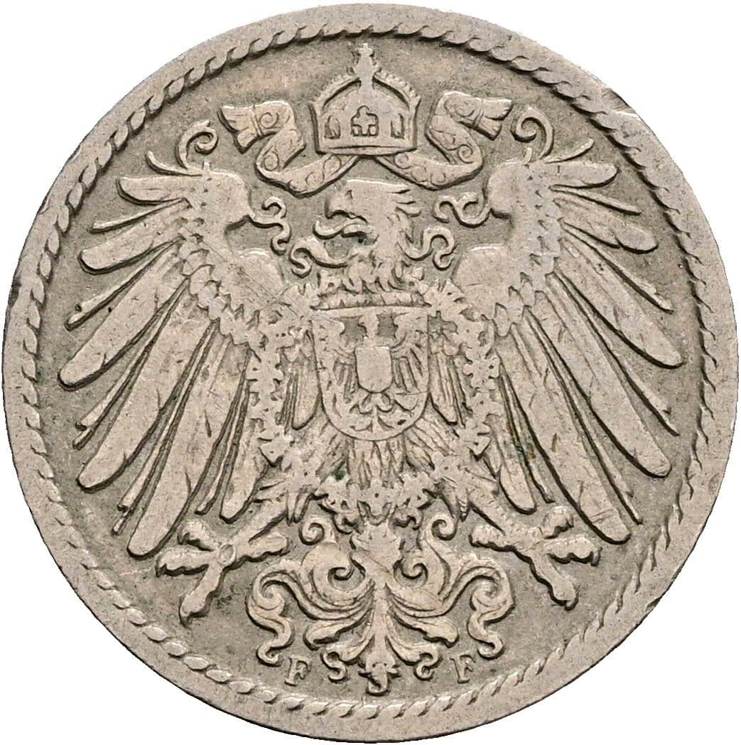5 Pfennig 1899 F – Rückseite