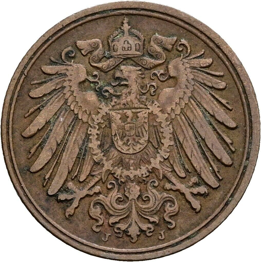 1 Pfennig 1897 J – Rückseite