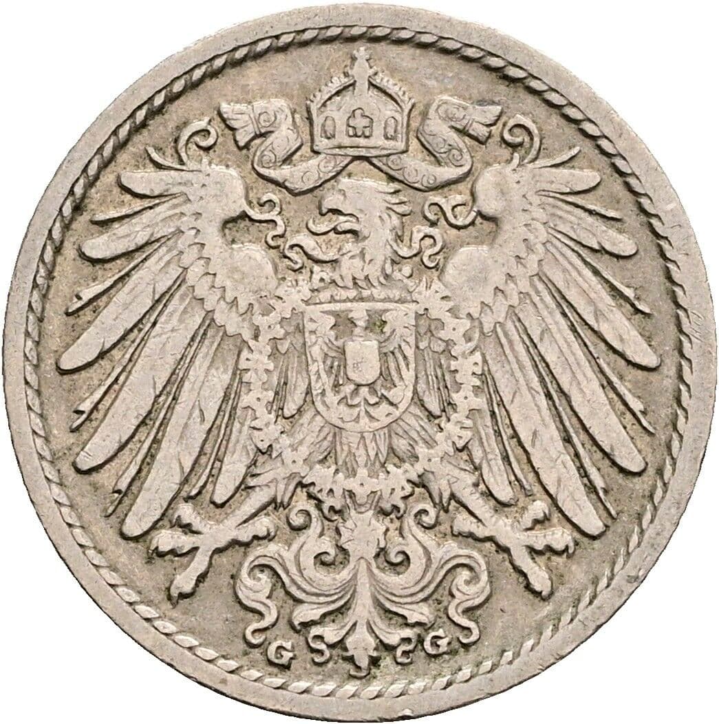 5 Pfennig 1902 G – Rückseite