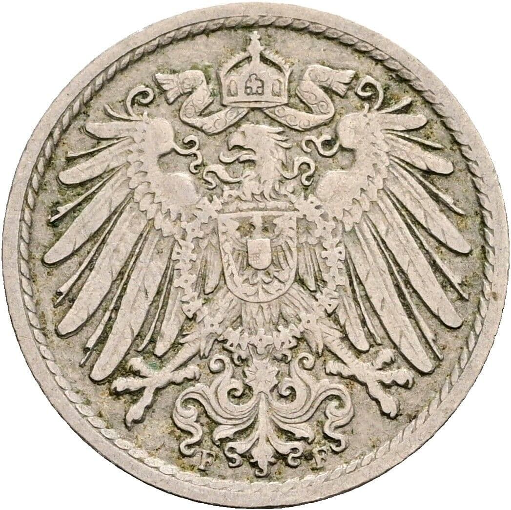 5 Pfennig 1900 F – Rückseite