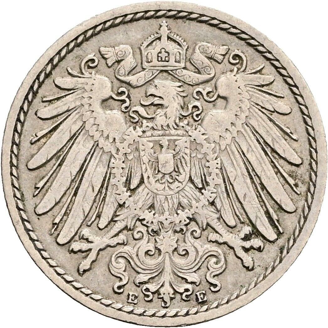 5 Pfennig 1903 E – Rückseite