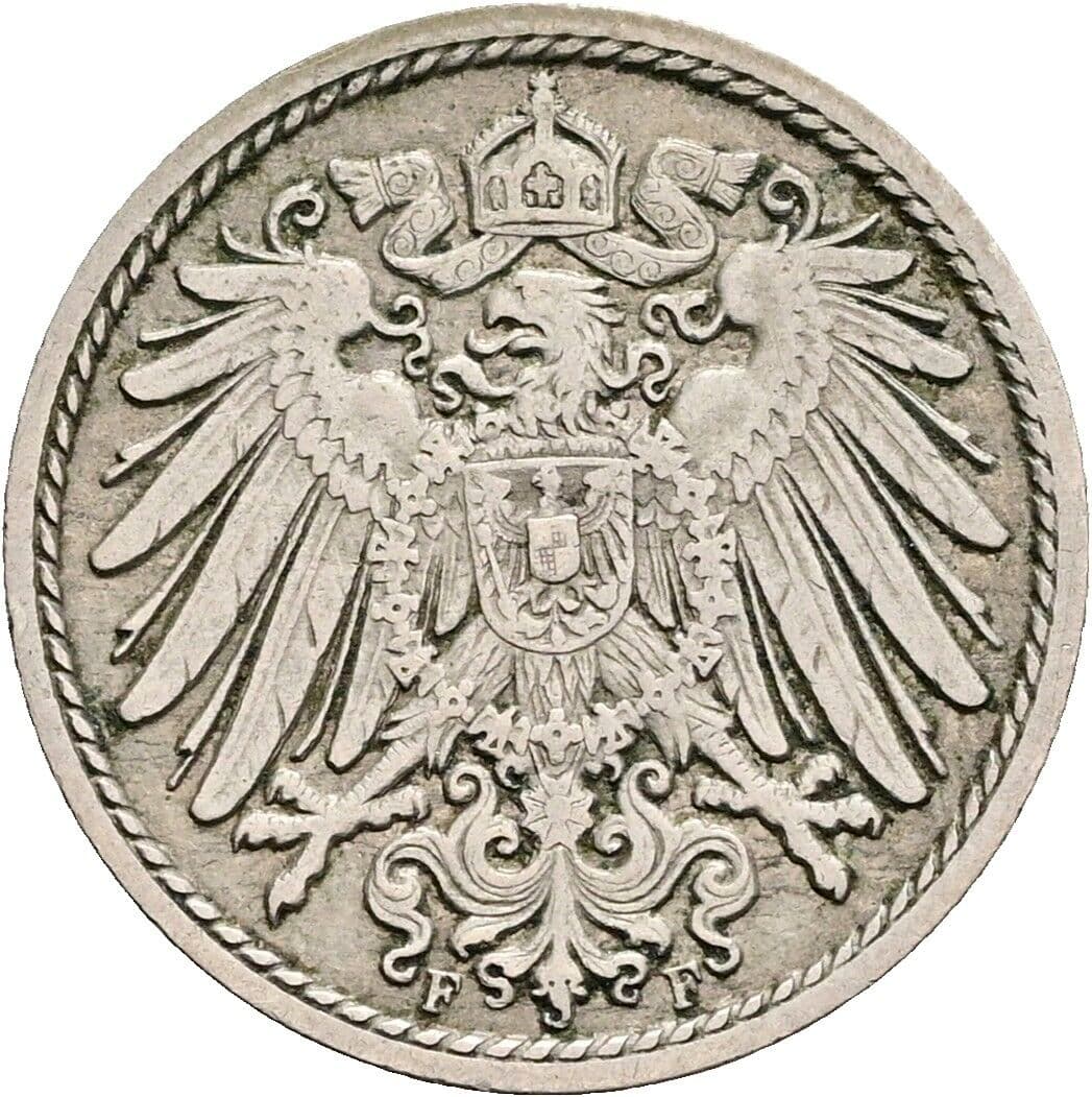 5 Pfennig 1896 F – Rückseite