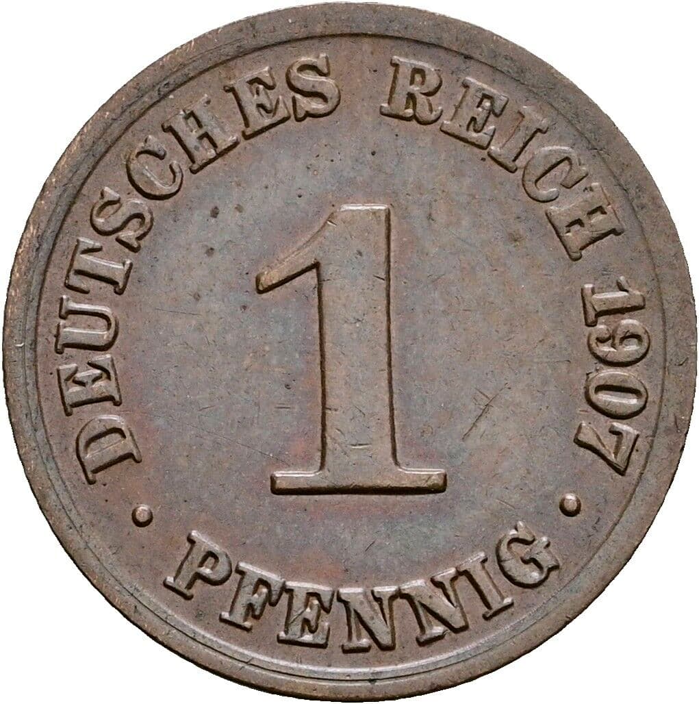 1 Pfennig 1907 A – Vorderseite