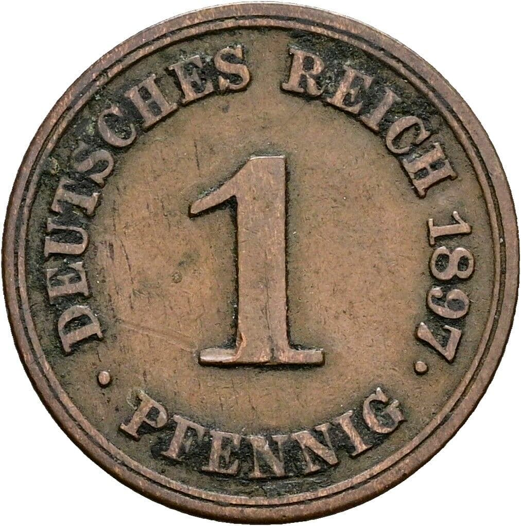 1 Pfennig 1897 E – Vorderseite