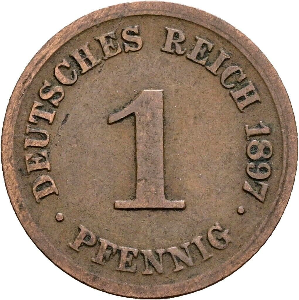 1 Pfennig 1897 G – Vorderseite