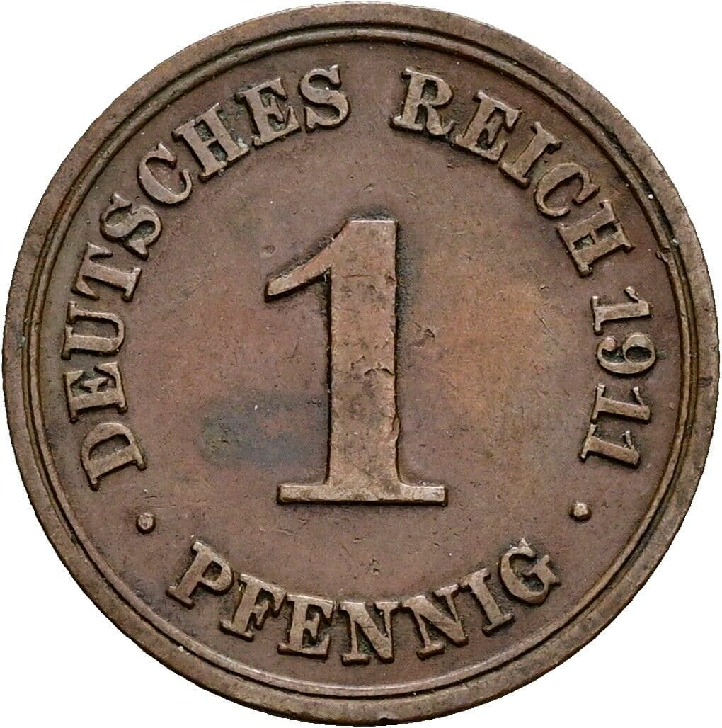 1 Pfennig 1911 F – Vorderseite