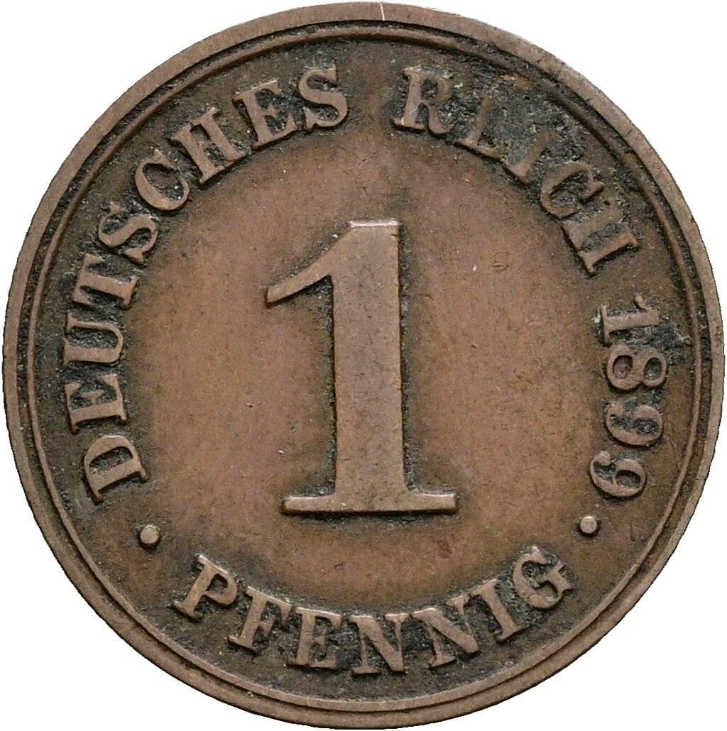 1 Pfennig 1899 D – Vorderseite