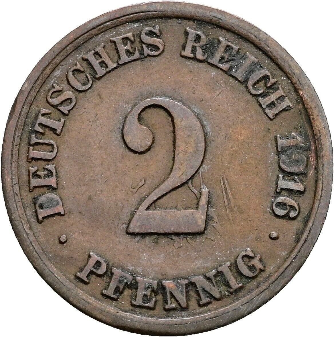 2 Pfennig 1916 F – Vorderseite