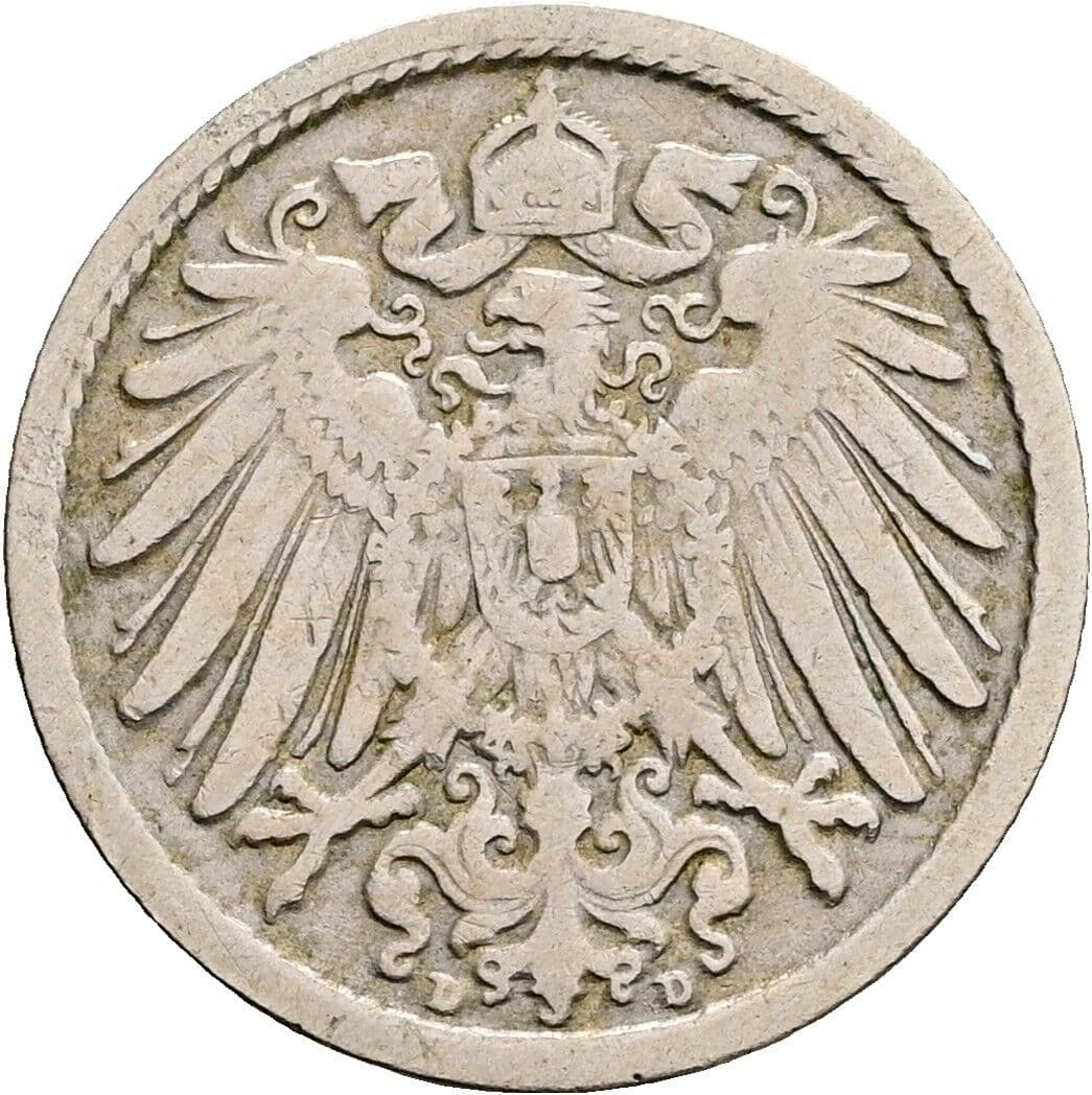 5 Pfennig 1900 D – Rückseite