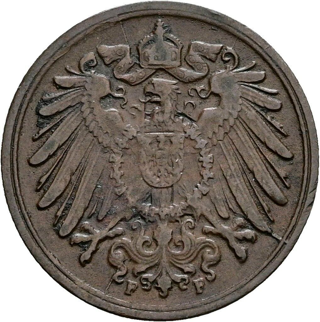 1 Pfennig 1907 F – Rückseite