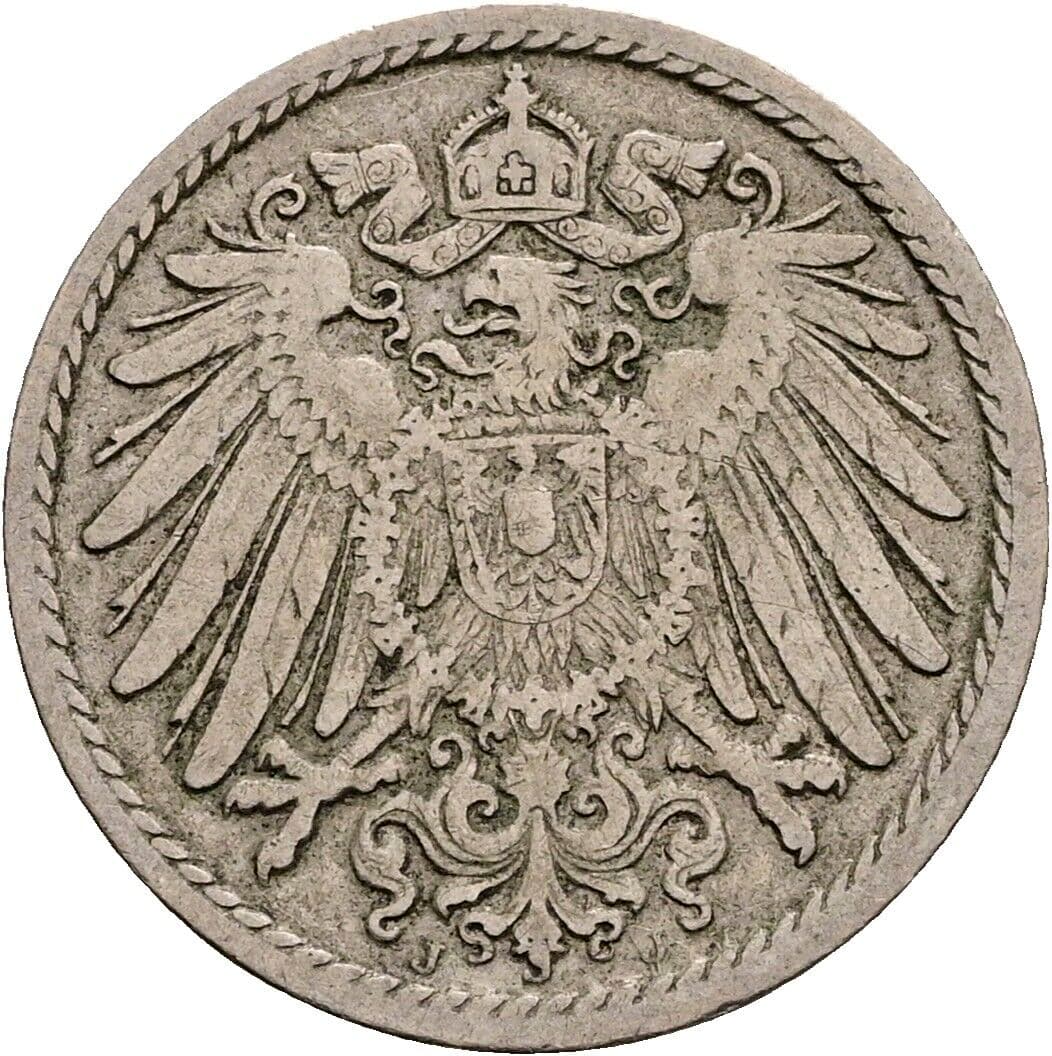 5 Pfennig 1901 J – Rückseite