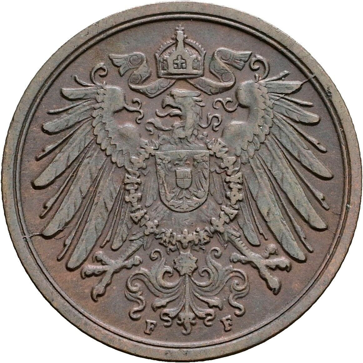 2 Pfennig 1906 F – Rückseite