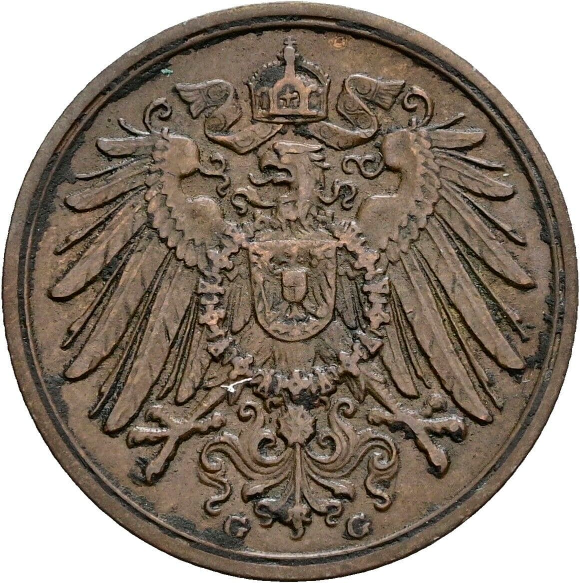 2 Pfennig 1914 G – Rückseite