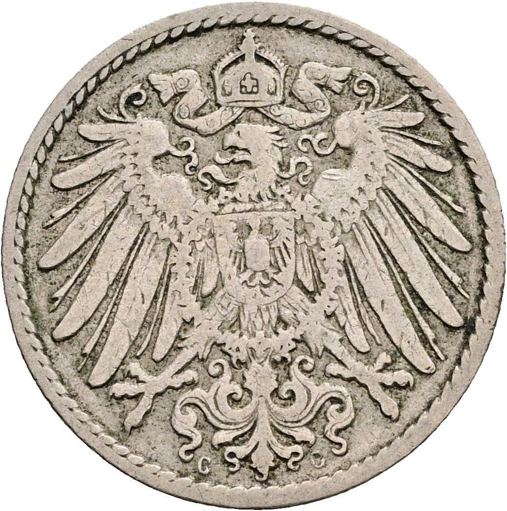 5 Pfennig 1900 G – Rückseite