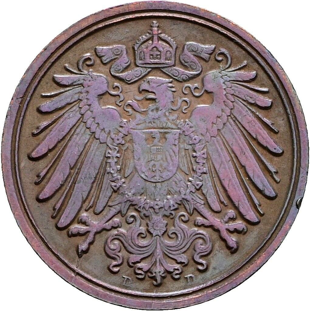 1 Pfennig 1905 D – Rückseite