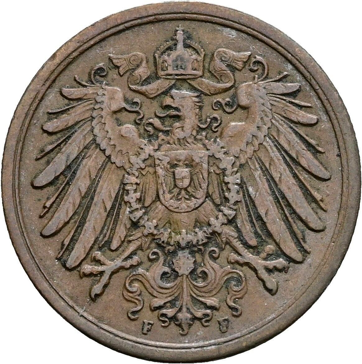 2 Pfennig 1916 F – Rückseite