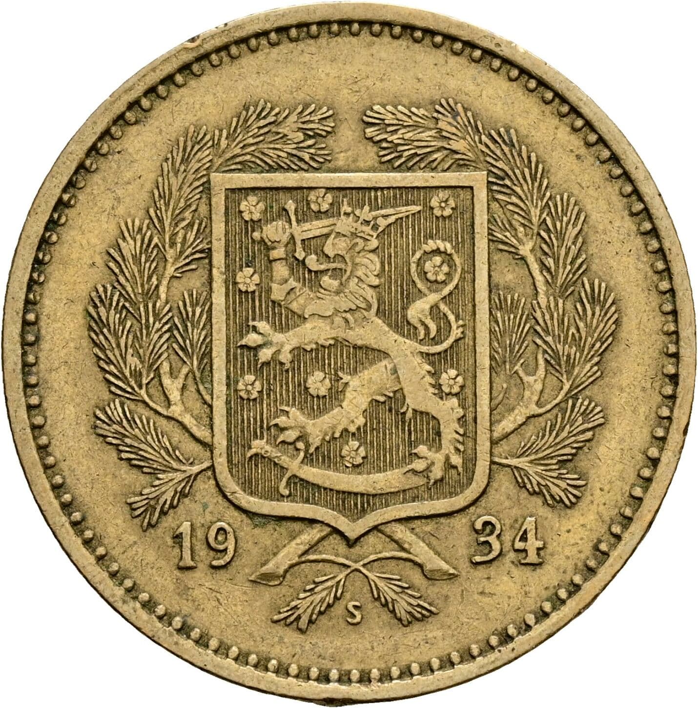 10 Markkaa 1934 S – Rückseite