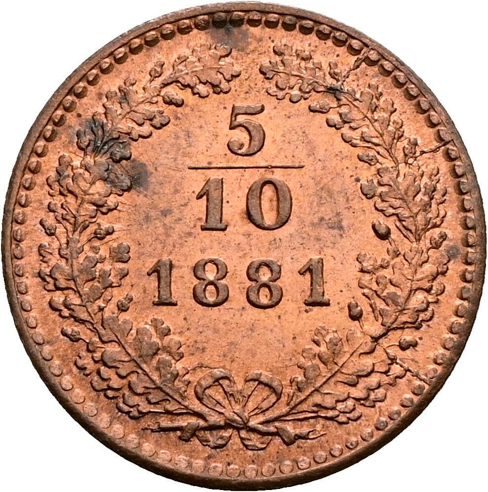 5/10 Kreuzer Franz Joseph I. 1848-1916 1881 – Vorderseite