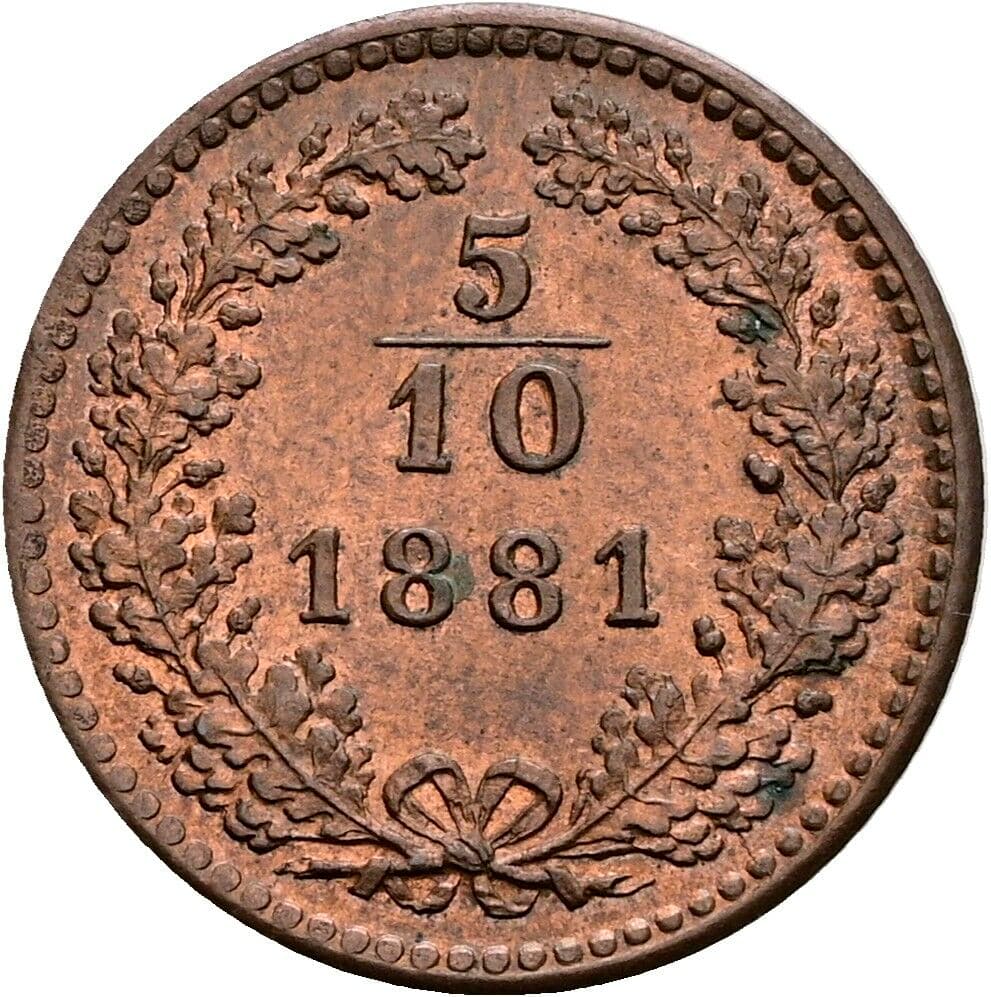 5/10 Kreuzer Franz Joseph I. 1848-1916 1881 – Vorderseite