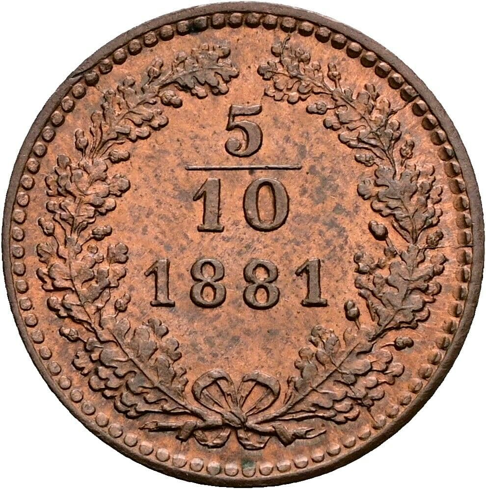 5/10 Kreuzer Franz Joseph I. 1848-1916 1881 – Vorderseite