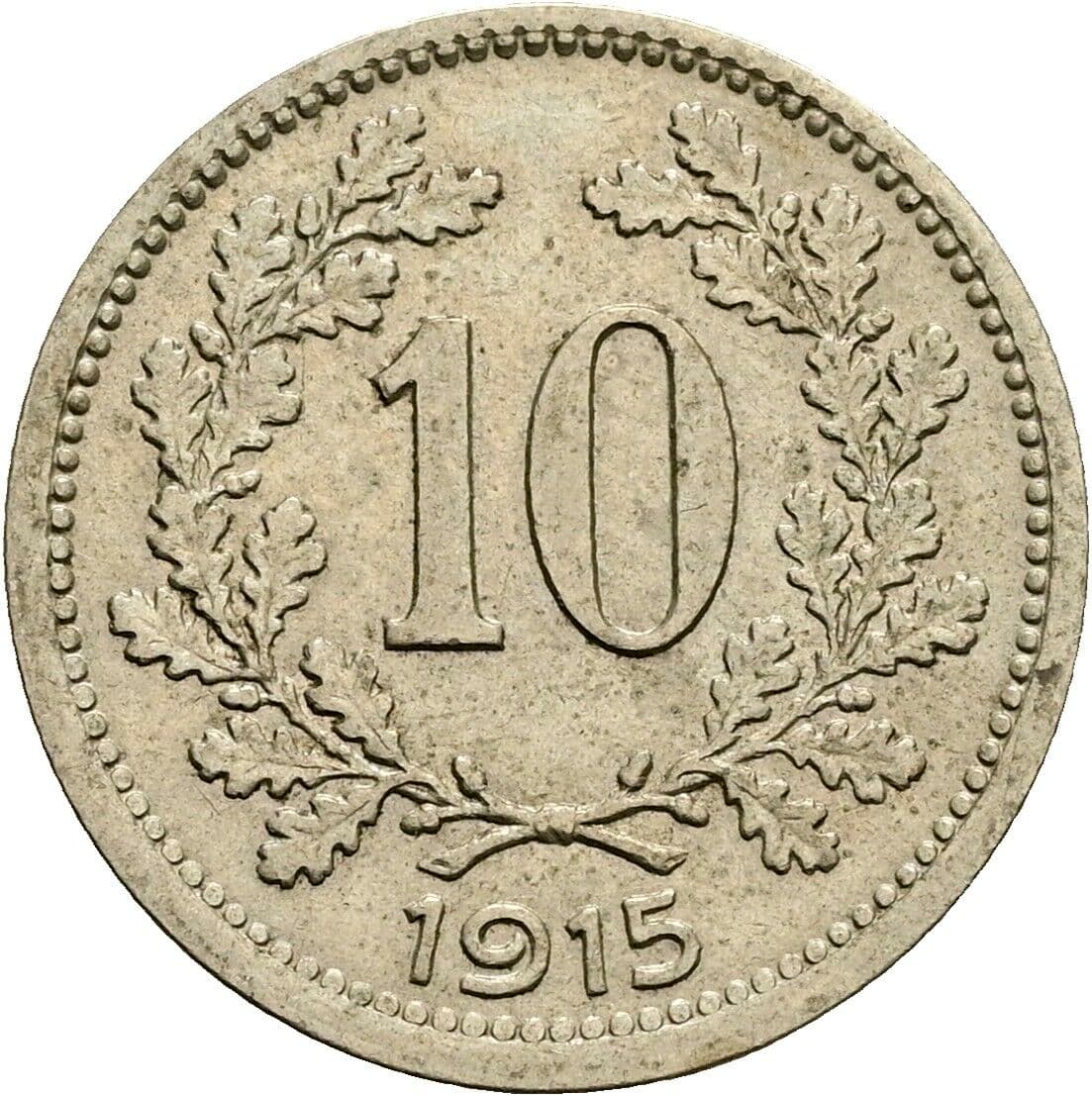 10 Heller Franz Joseph I. 1848-1916 1915 – Vorderseite