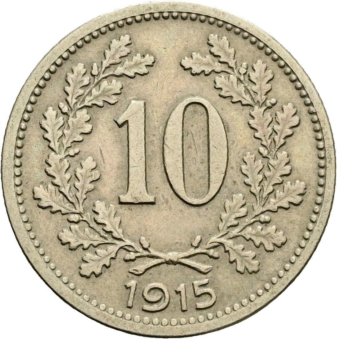 10 Heller Franz Joseph I. 1848-1916 1915 – Vorderseite