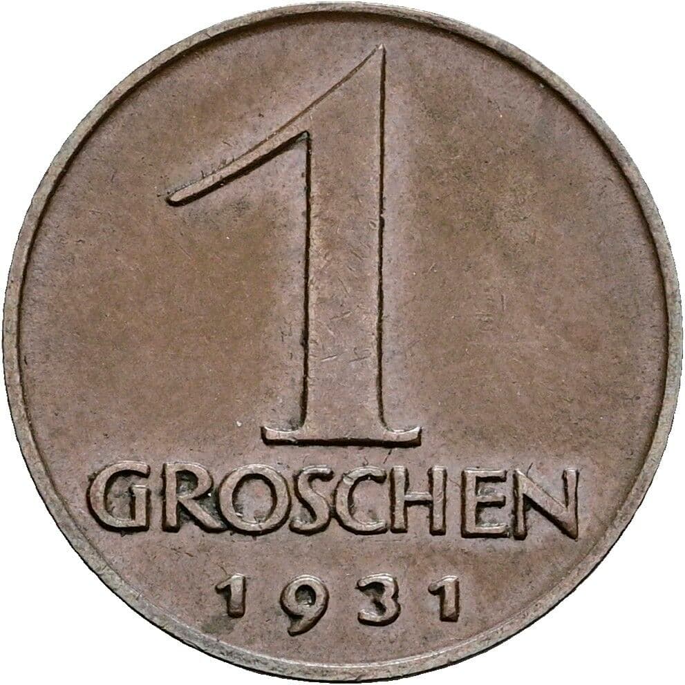 1 Groschen 1931 – Vorderseite