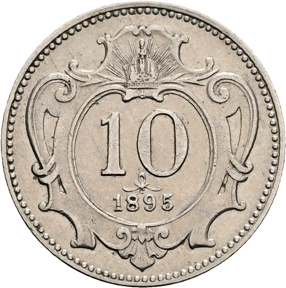 10 Heller Franz Joseph I. 1848-1916 1895 – Vorderseite