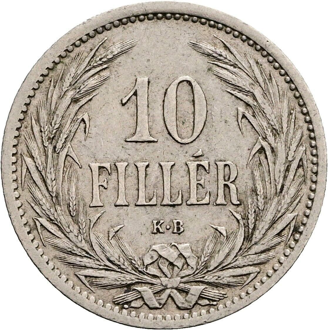 10 Filler Franz Joseph I. 1848-1916 1908 KB, Kremnitz – Vorderseite