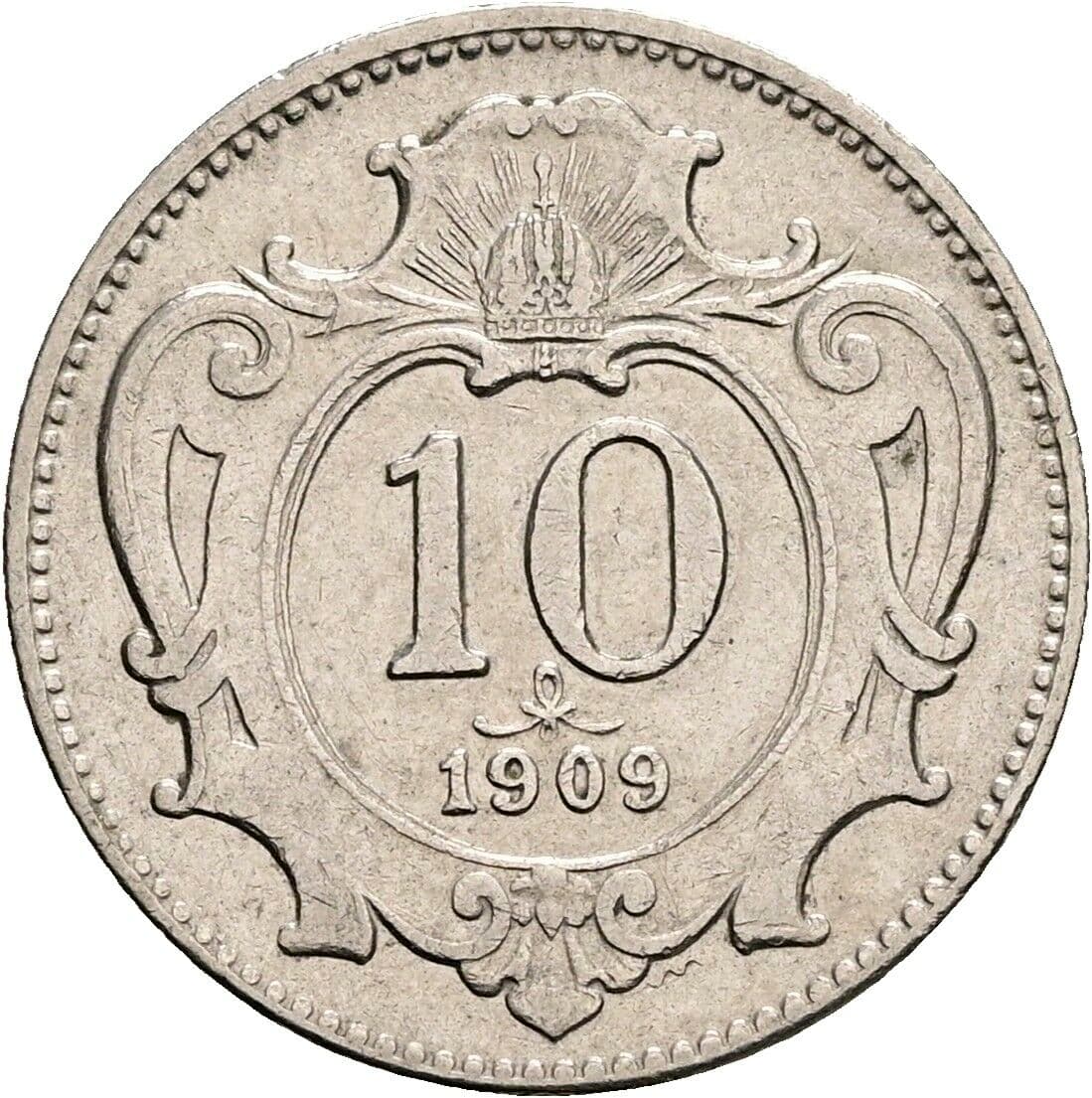 10 Heller Franz Joseph I. 1848-1916 1909 – Vorderseite