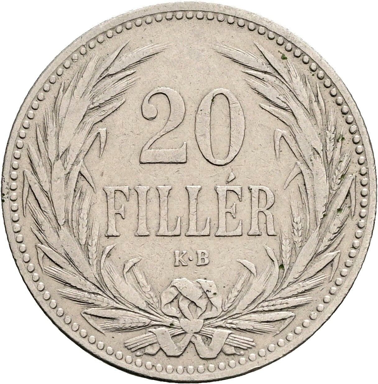20 Filler Franz Joseph I. 1848-1916 1893 KB, Kremnitz – Vorderseite