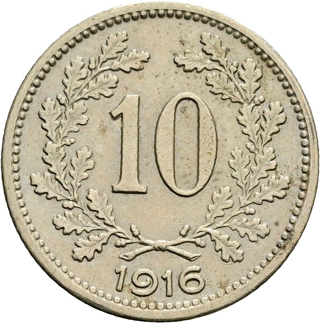 10 Heller Franz Joseph I. 1848-1916 1916 – Vorderseite