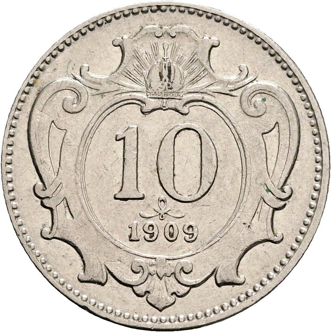 10 Heller Franz Joseph I. 1848-1916 1909 – Vorderseite