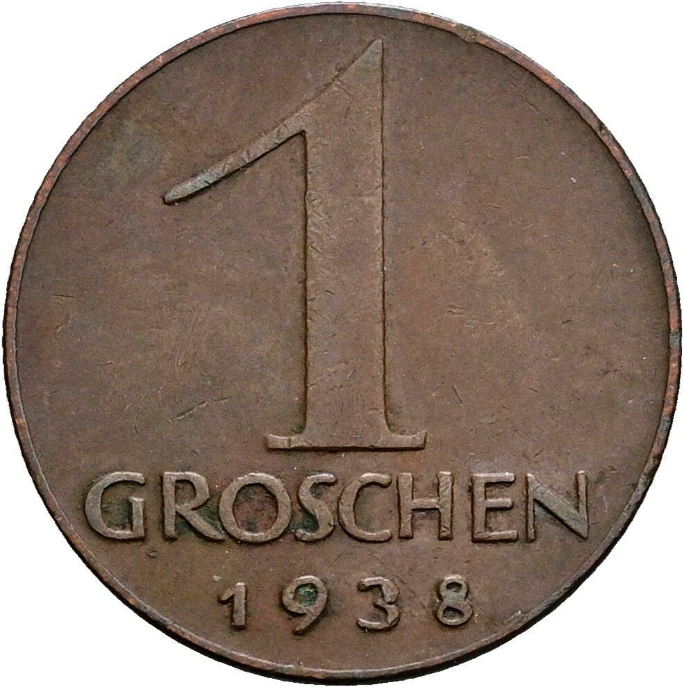 1 Groschen 1938 – Rückseite