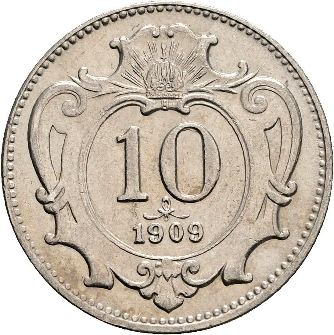 10 Heller Franz Joseph I. 1848-1916 1909 – Vorderseite