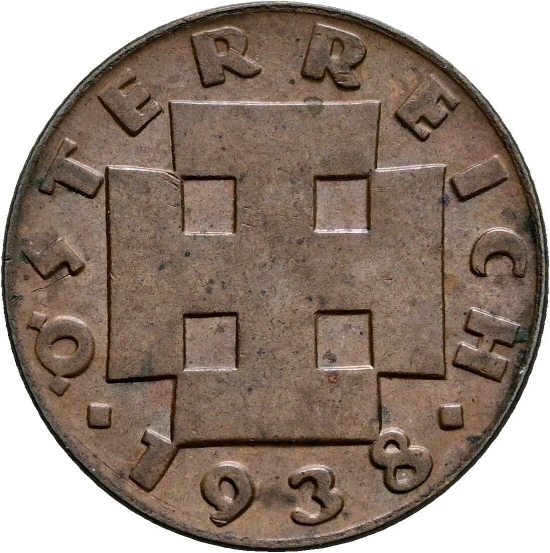 2 Groschen 1938 – Rückseite