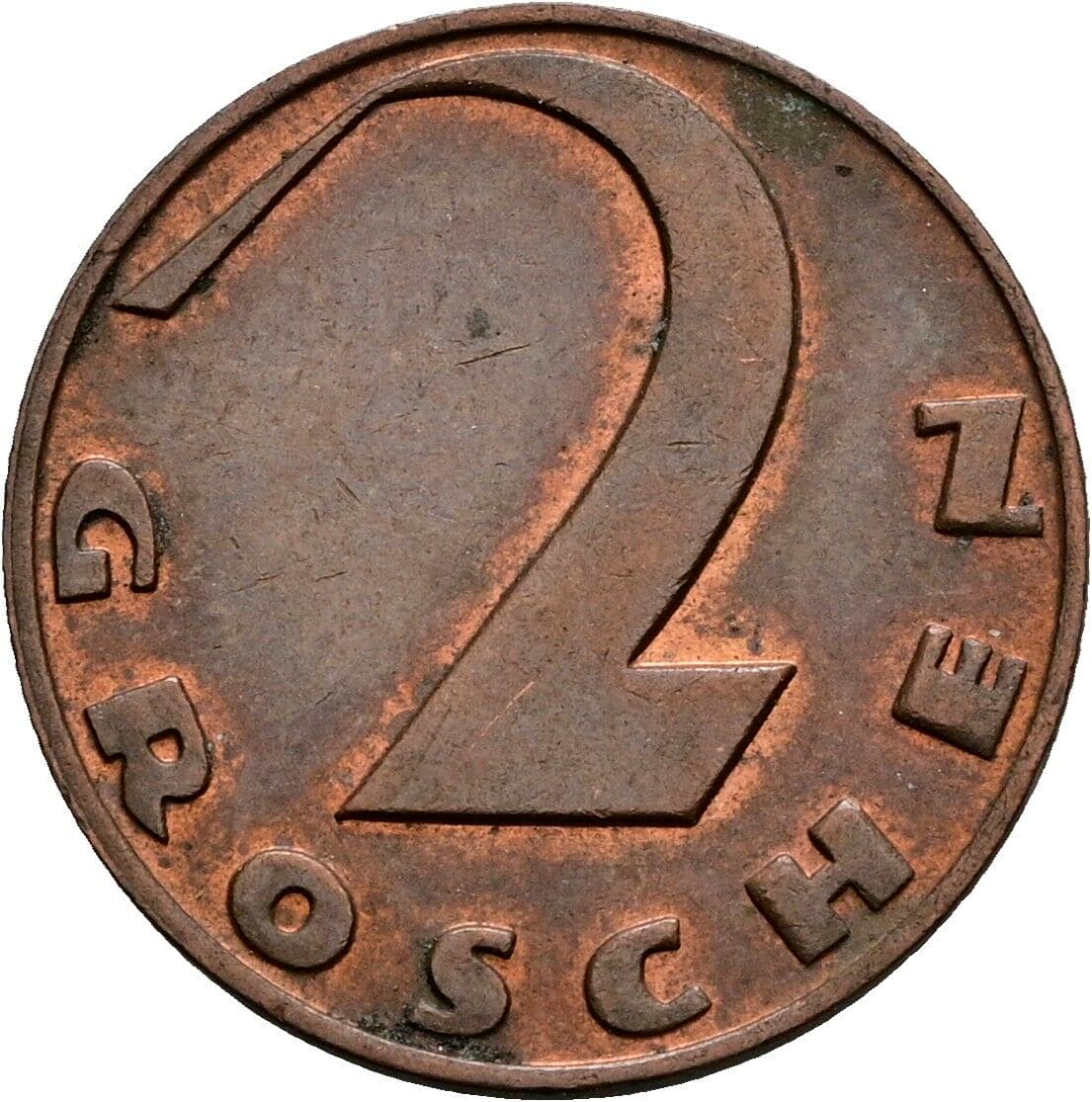 2 Groschen 1938 – Vorderseite