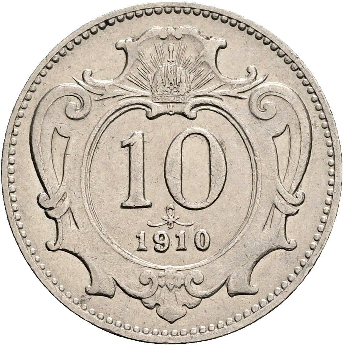 10 Heller Franz Joseph I. 1848-1916 1910 – Vorderseite