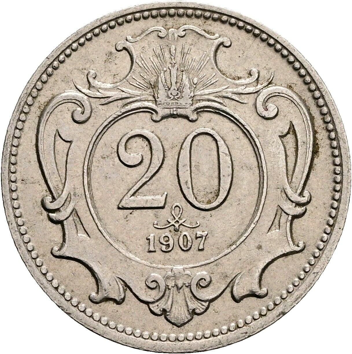 20 Heller Franz Joseph I. 1848-1916 1907 – Vorderseite