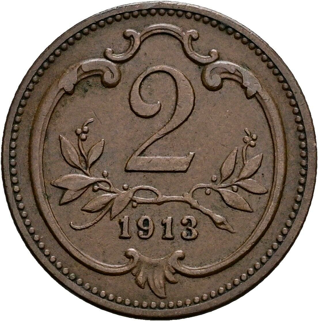 2 Heller Franz Joseph I. 1848-1916 1913 – Vorderseite