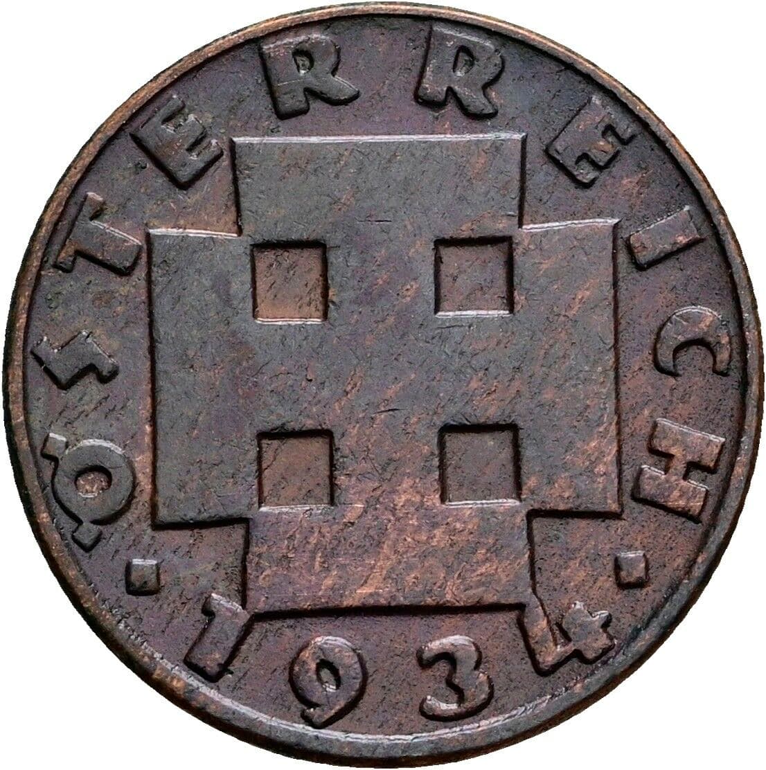 2 Groschen 1934 – Rückseite