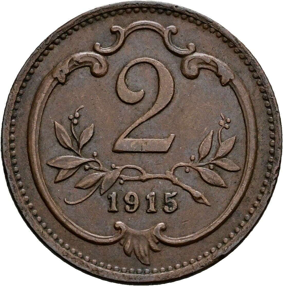 2 Heller Franz Joseph I. 1848-1916 1915 – Vorderseite