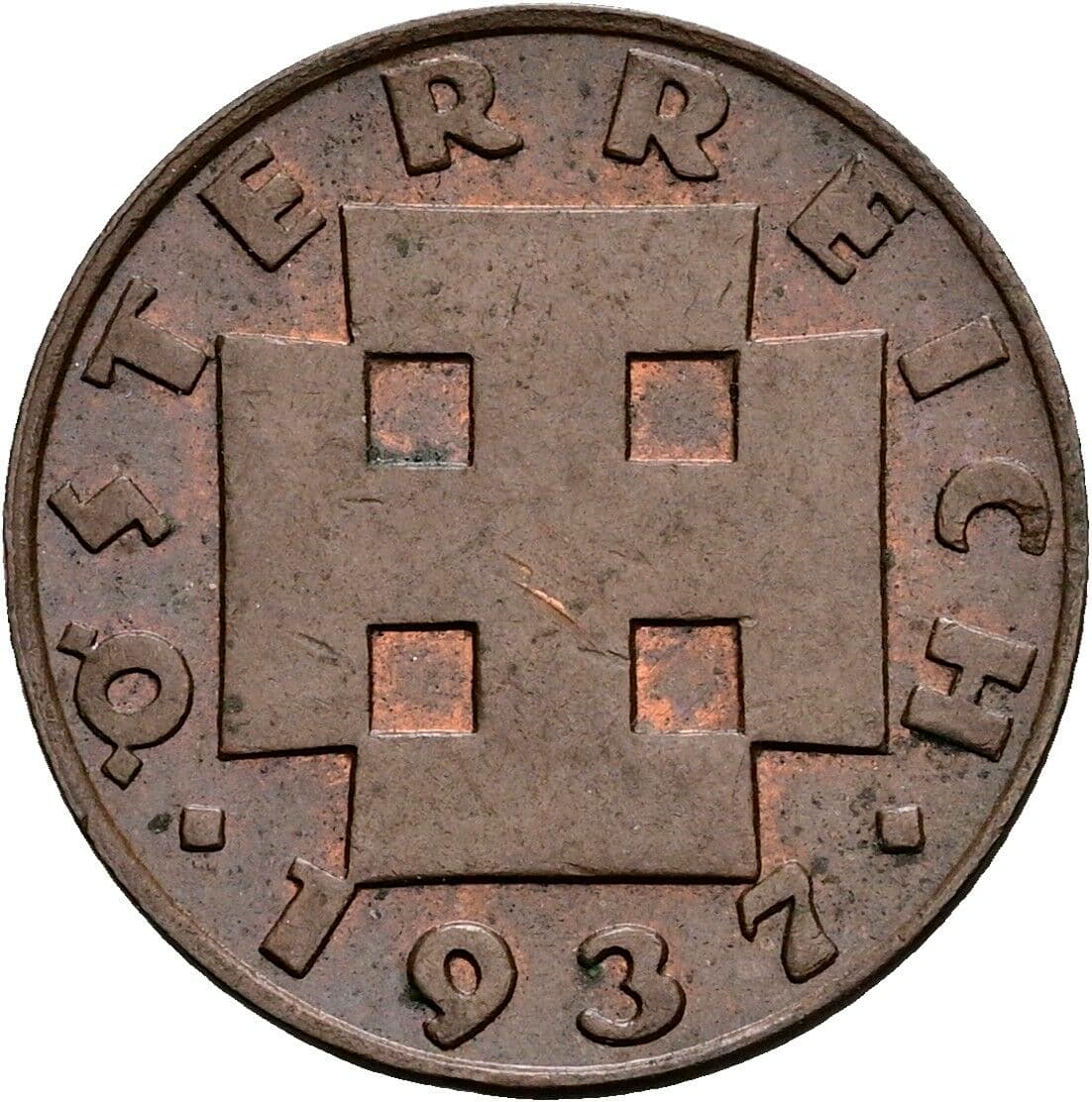 2 Groschen 1937 – Rückseite