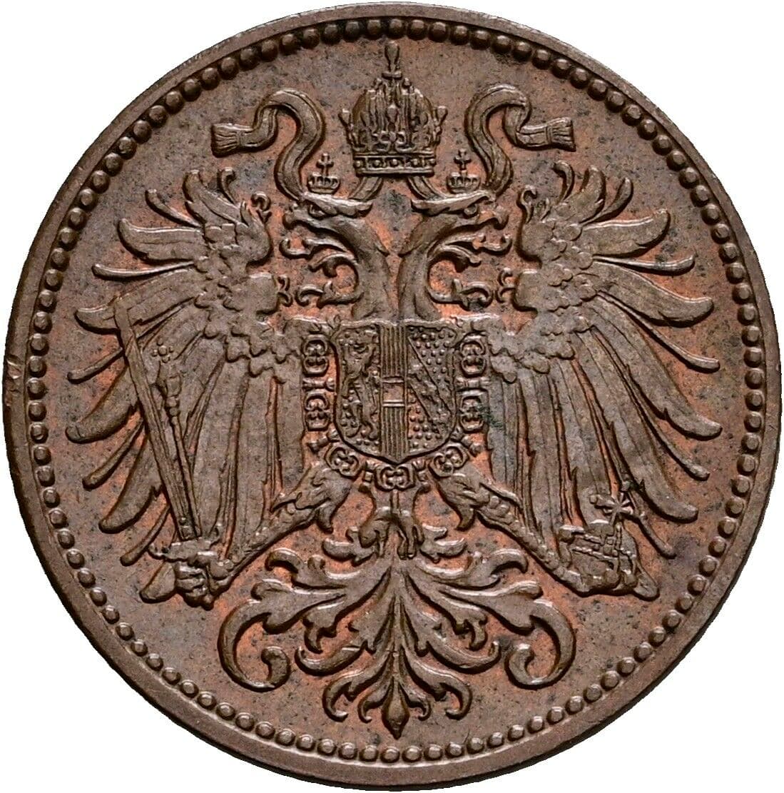 2 Heller Franz Joseph I. 1848-1916 1913 – Rückseite