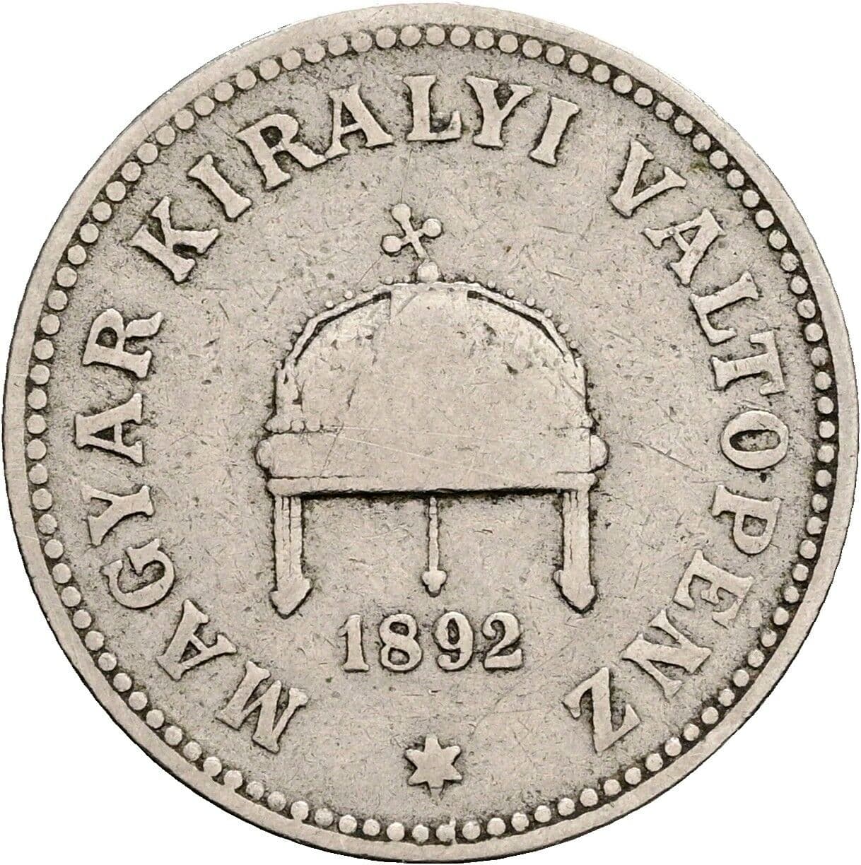 20 Filler Franz Joseph I. 1848-1916 1892 KB, Kremnitz – Rückseite