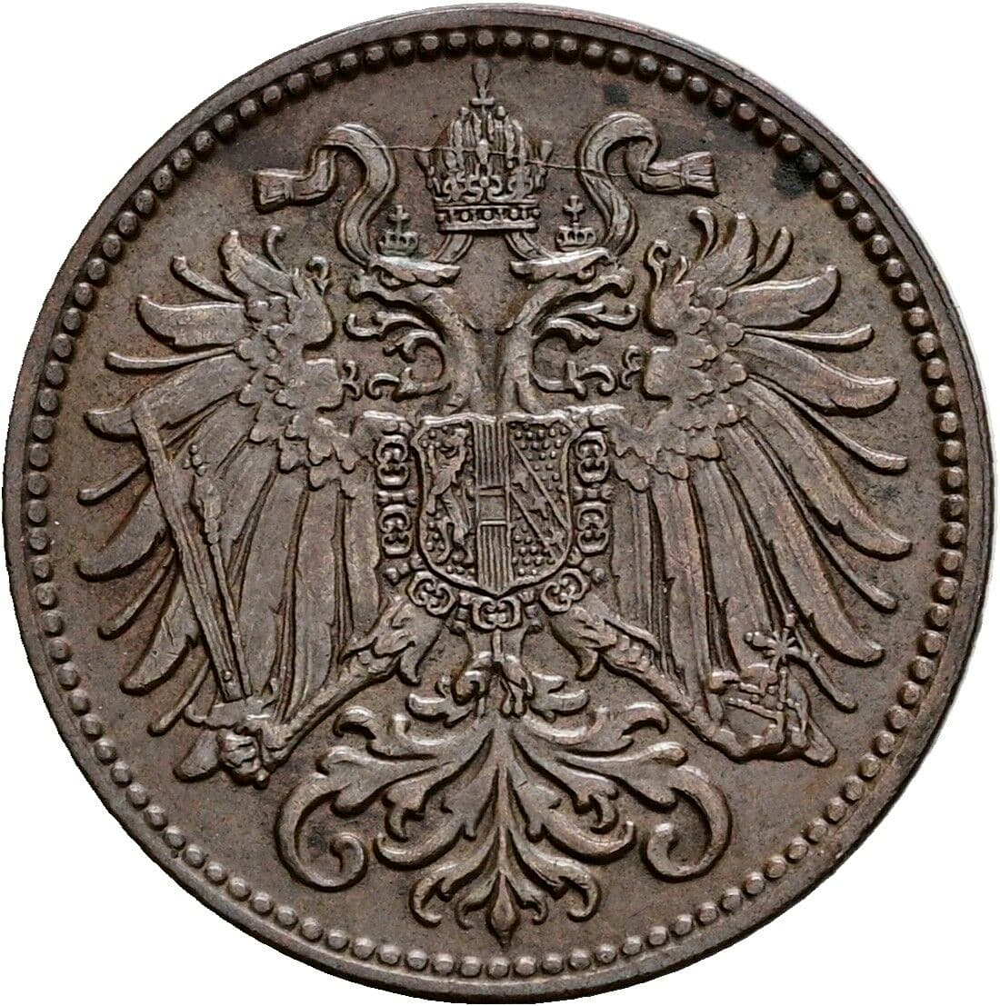2 Heller Franz Joseph I. 1848-1916 1899 – Rückseite