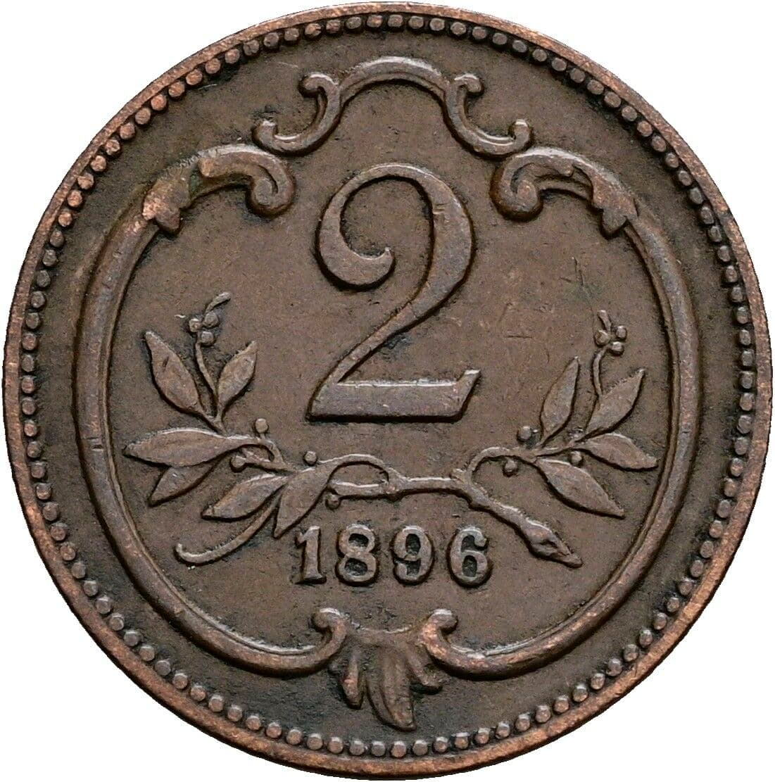 2 Heller Franz Joseph I. 1848-1916 1896 – Vorderseite