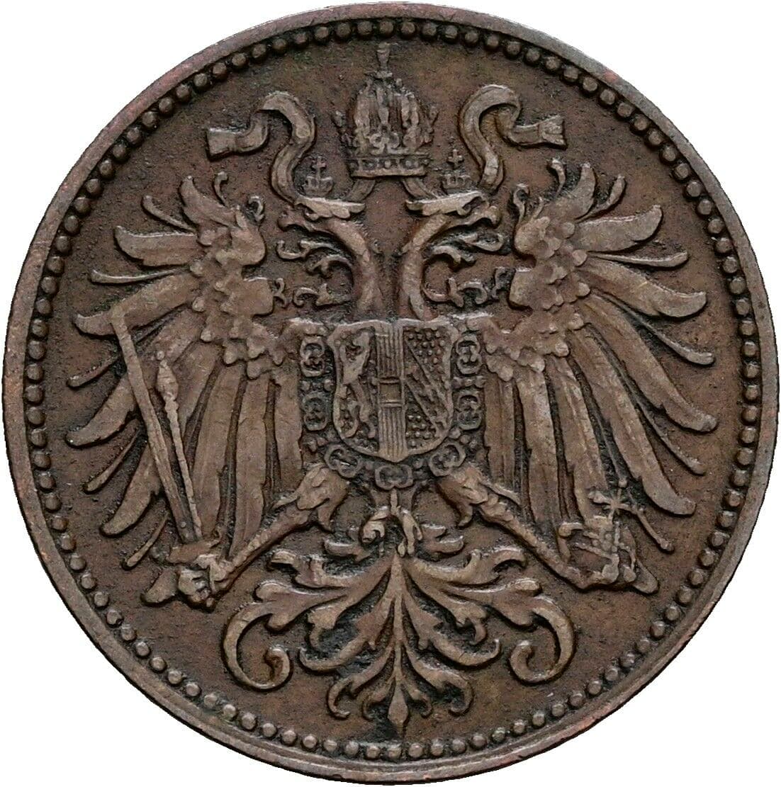 2 Heller Franz Joseph I. 1848-1916 1897 – Rückseite