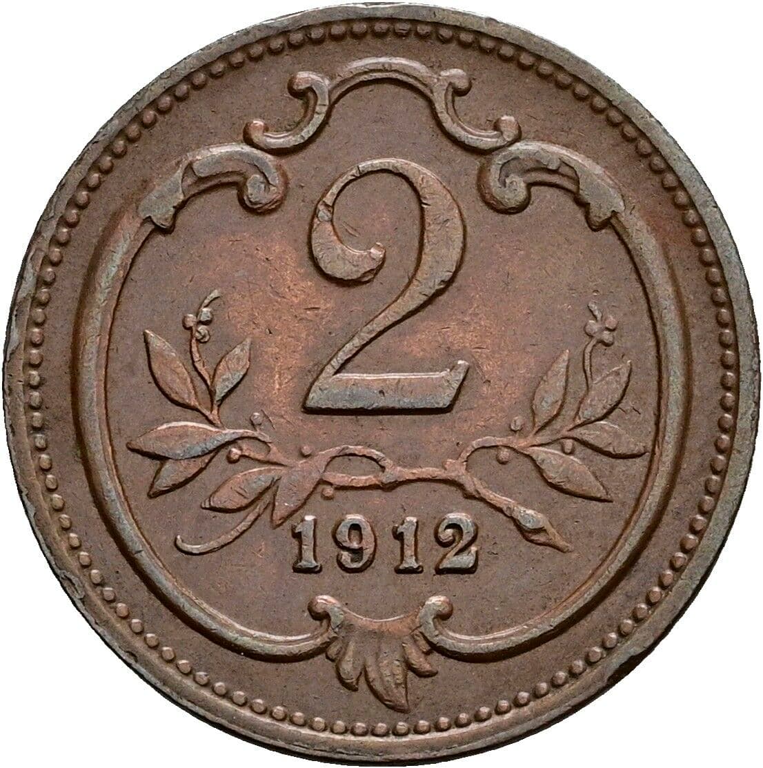 2 Heller Franz Joseph I. 1848-1916 1912 – Vorderseite
