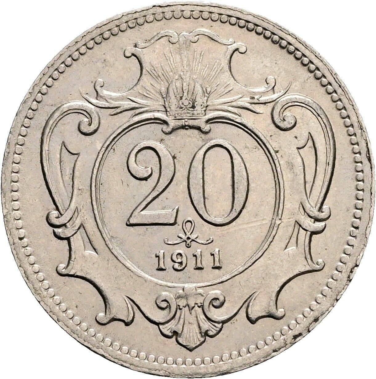 20 Heller Franz Joseph I. 1848-1916 1911 – Vorderseite